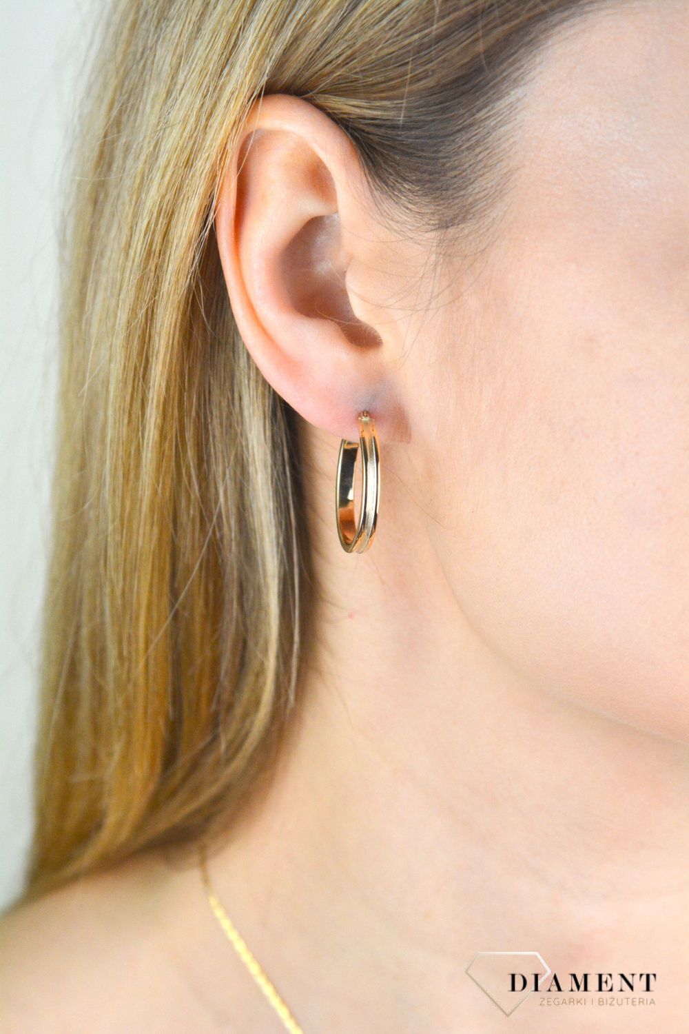 Złote kolczyki damskie 375 klasyczne koła w półmacie KL 9991 375.jpg